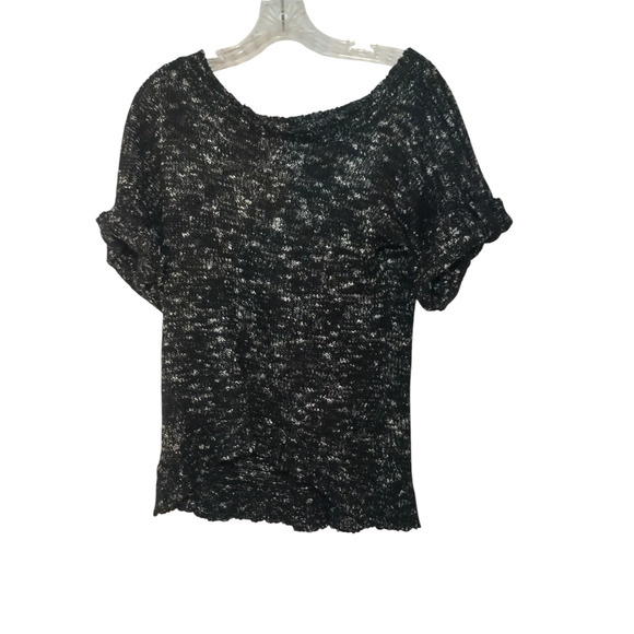 Sweater Project Sweater Short Sleeves Cuffed Pullover Knit Black Womens Large - Picture 5 of 9